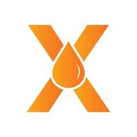 brief X water logo element vector sjabloon. water laten vallen logo symbool