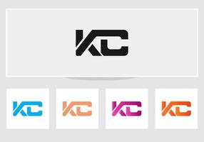 modern kc logo brief ontwerp sjabloon vector