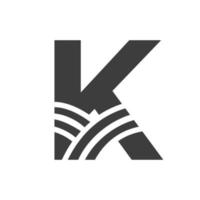 landbouw logo Aan brief k concept. boerderij logo gebaseerd Aan alfabet voor bakkerij, brood, gebakje, huis industrieën bedrijf identiteit vector