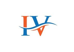 swoosh brief iv logo ontwerp voor bedrijf en bedrijf identiteit. water Golf iv logo vector