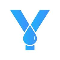 brief y water logo element vector sjabloon. water laten vallen logo symbool