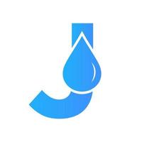 brief j water logo element vector sjabloon. water laten vallen logo symbool