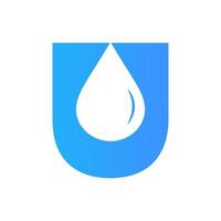 brief u water logo element vector sjabloon. water laten vallen logo symbool