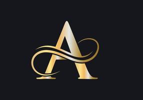 brief een logo luxueus teken met gouden luxe kleur en monogram symbool vector