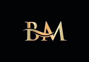 eerste gekoppeld brief bm logo ontwerp. modern brief bm logo ontwerp vector met modern modieus