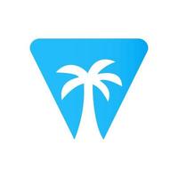 brief v palm boom logo ontwerp concept voor reizen strand landschap icoon vector sjabloon