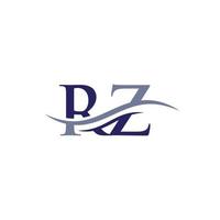 swoosh brief rz logo ontwerp voor bedrijf en bedrijf identiteit. water Golf rz logo vector