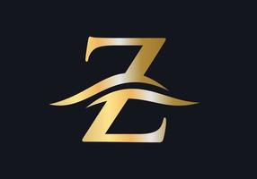 brief z logo met luxe concept vector