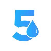 brief 5 water logo element vector sjabloon. water laten vallen logo symbool