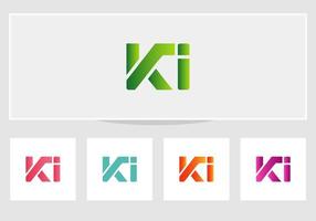 modern ki logo brief ontwerp sjabloon vector