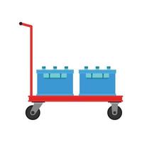 krat en kar vector. vrij ruimte voor tekst. behang. fles in krat. krat in kar. trolley vector. vector