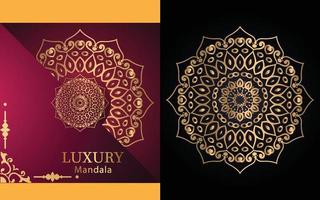 luxe sier- mandala ontwerp achtergrond in goud kleur voor jezelf vector