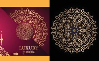 luxe sier- mandala ontwerp achtergrond in goud kleur voor jezelf vector