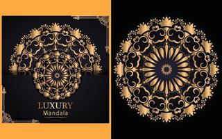 luxe sier- mandala ontwerp achtergrond in goud kleur voor jezelf vector