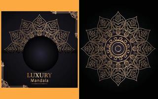 luxe sier- mandala ontwerp achtergrond in goud kleur voor jezelf vector