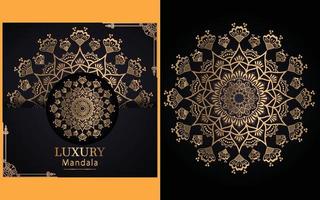 luxe sier- mandala ontwerp achtergrond in goud kleur voor jezelf vector