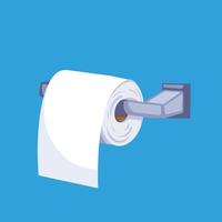 toilet zakdoek rollen zilver dispenser vector illustratie geïsoleerd Aan duidelijk blauw achtergrond. hygiëne toilet sanitair voorwerp uitrusting tekening met tekenfilm gemakkelijk kunst stijl.