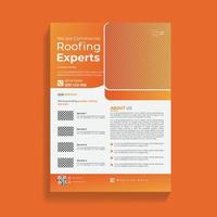creatief en kleurrijk huis dak reparatie Diensten folder ontwerp sjabloon vector