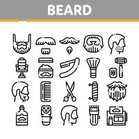 baard en snor verzameling pictogrammen reeks vector