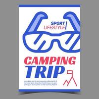 camping reis Aan berg creatief poster vector