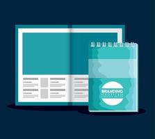 bedrijf branding brochure met notitieboekje Product vector