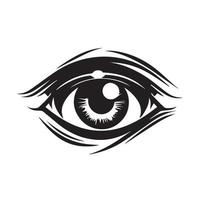 oog vector icoon. zwart en wit geïsoleerd oog. grafisch ontwerp. kijk maar embleem. mode logo.