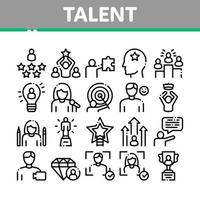 menselijk talent verzameling elementen pictogrammen reeks vector
