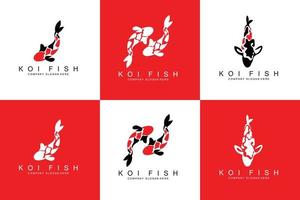 koi vis logo ontwerp, sier- vis vector, aquarium ornament illustratie merk Product vector