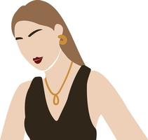 abstract lang haar- vrouw illustratie vector