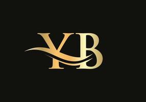 eerste yb brief logo met creatief modern bedrijf typografie vector sjabloon. creatief abstract brief yb logo ontwerp