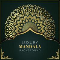 luxe mandala gouden met een zwart achtergrond elegant ontwerp voor verjaardag uitnodiging henna- vector