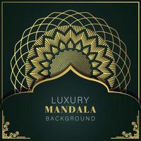 luxe mandala gouden met een zwart achtergrond elegant ontwerp voor verjaardag uitnodiging henna- vector