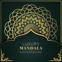 luxe mandala gouden met een zwart achtergrond elegant ontwerp voor verjaardag uitnodiging henna- vector