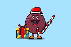 schattig tekenfilm karakter zoet aardappel de kerstman claus vector