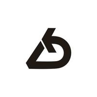 abstract brief b d meetkundig pijl ontwerp logo vector