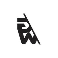 abstract brief dw plak gekoppeld logo vector