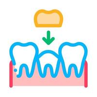 stomatologie tand kroon vector dun lijn teken icoon