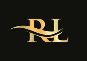 creatief rl brief met luxe concept. modern rl logo ontwerp voor bedrijf en bedrijf identiteit vector