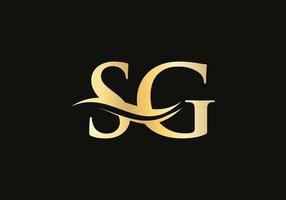 eerste gekoppeld brief sg logo ontwerp. modern brief sg logo ontwerp vector met modern modieus