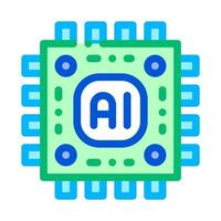 kunstmatig intelligentie- microchip vector teken icoon