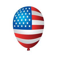 ballonnen helium met vlag van Verenigde Staten van Amerika, Aan wit achtergrond vector