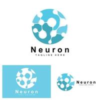 neuron logo ontwerp vector zenuw cel illustratie moleculair dna Gezondheid merk