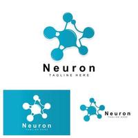 neuron logo ontwerp vector zenuw cel illustratie moleculair dna Gezondheid merk