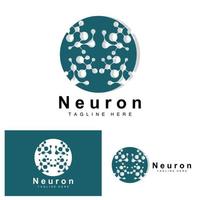 neuron logo ontwerp vector zenuw cel illustratie moleculair dna Gezondheid merk