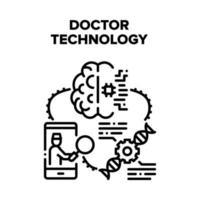 dokter technologie innovatie vector zwart illustratie