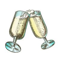 twee elegant Champagne bril kleur vector