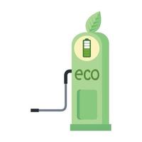 eco station met blad en accu vector ontwerp