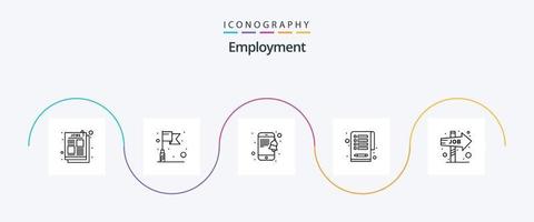 werk lijn 5 icoon pak inclusief . baan richting. kennisgeving. keuze. taken vector