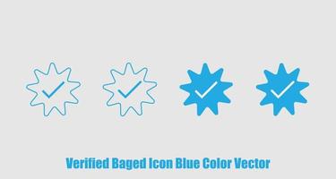 blauw geverifieerd in zakken gedaan icoon in vector vormig vrij downloaden