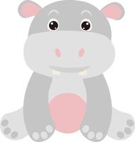 schattig tekenfilm nijlpaard. vector illustratie geïsoleerd Aan wit achtergrond
